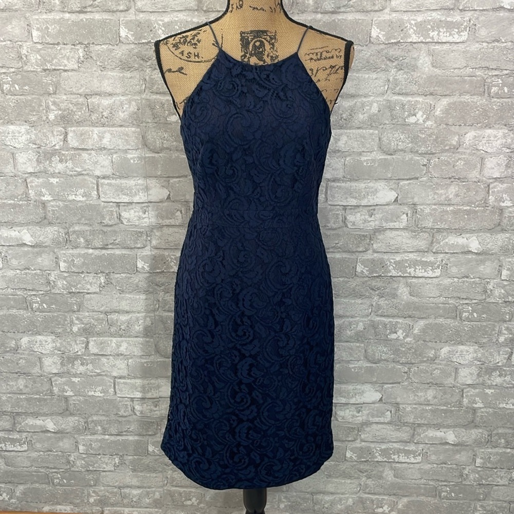 J.Crew Navy Lydia Lace Dress